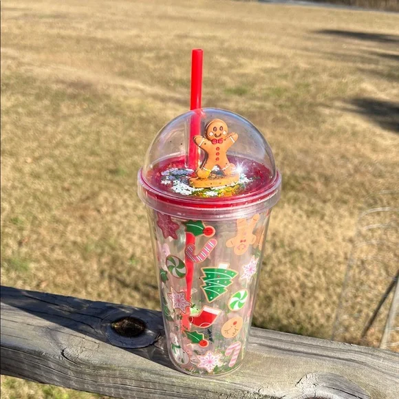 Festive Holiday Tumbler with Straw 16oz - Picture 2 of 5